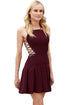 Sexy Cool Lace Up Pleated Suede Skater Dress
